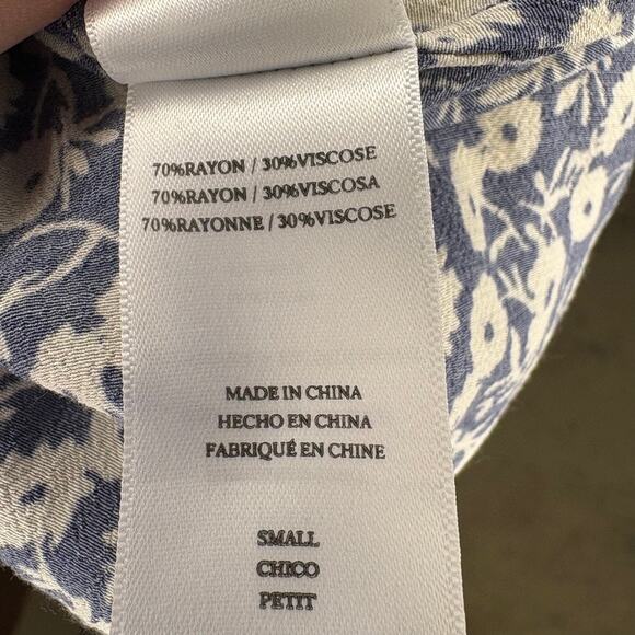 Rails Sophia Navy Camellia Blue Floral Short Sleeve Romper Womens Sz S - Picture 5 of 7